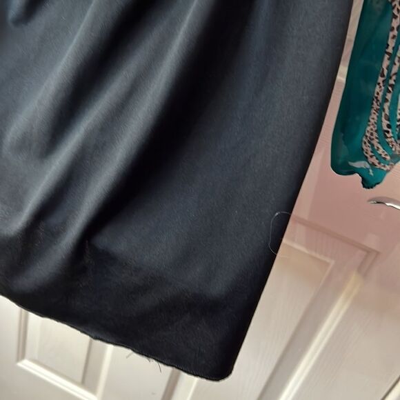 Auditions Fashion Dress V Neck Hunter Green Black Tan Animal Print Mini Belt Inc - Picture 7 of 10